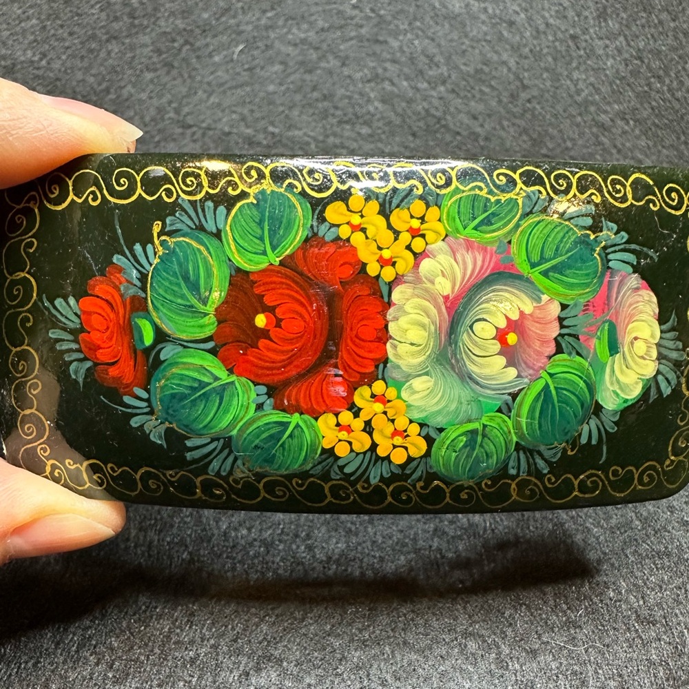 Russian Hand painted Hair Barrette